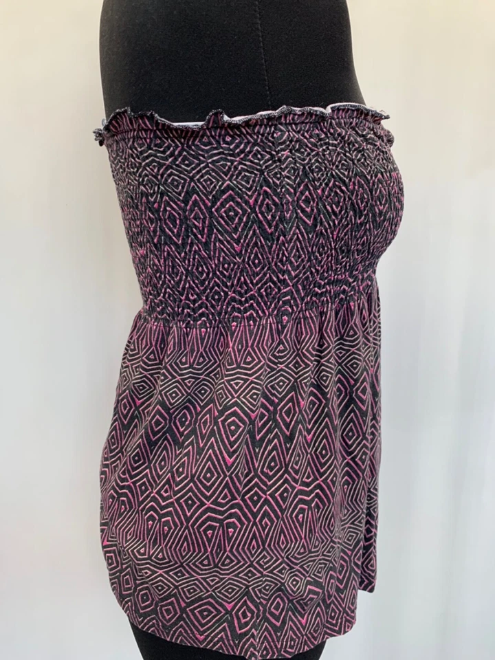 Top halter para mujer E-Vie talla 14 rosa negro algodón a rayas Foto 3 de 4