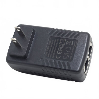 Gigabit 48V PoE Injector Adapter Power Over Ethernet 802.3at af UBNT AP 1000Mbps