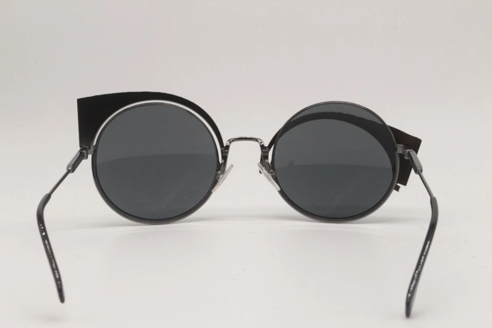 GAFAS DE SOL FENDI FF 0177/S KJ1T4 NEGRAS PLATEADAS ESPEJADAS MARCOS AUTÉNTICOS 53-22! Foto 4 de 4