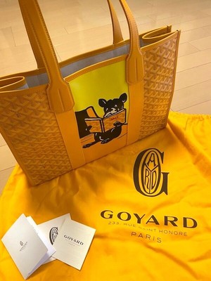 Sac fourre-tout Goyard Villette bouledogue français jaune sac à