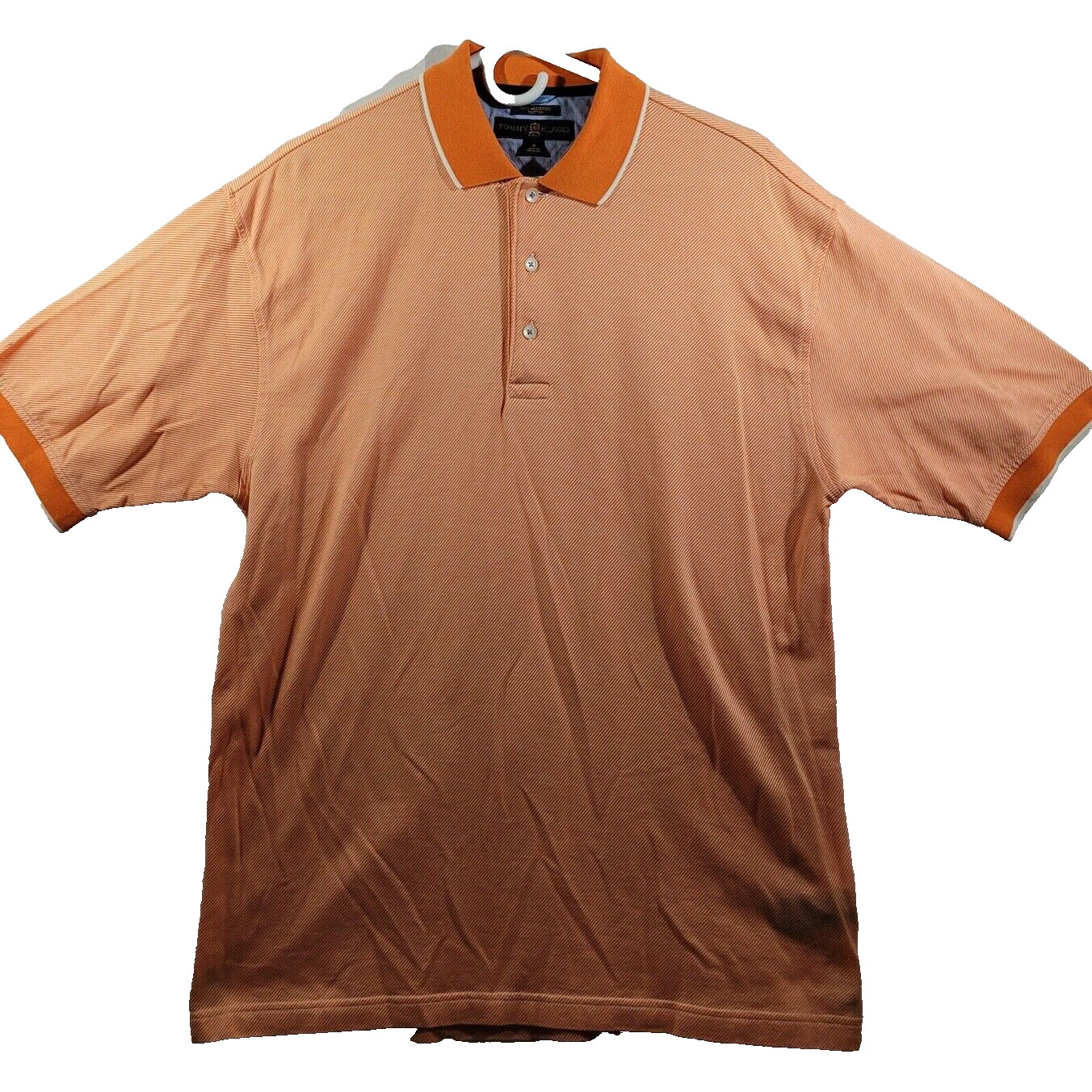 Tommy Hilfiger Men's M Solid Orange Mercerized Cotton Mesh Polo Shirt