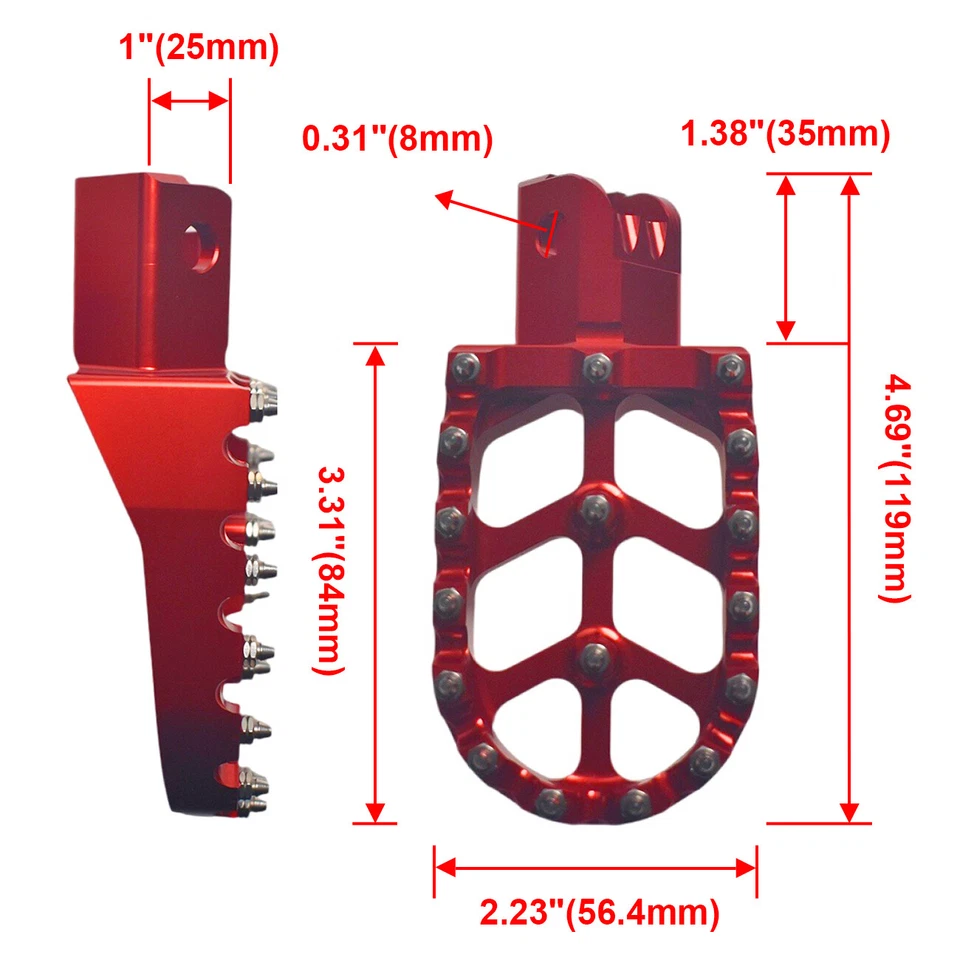 Clavijas para mini bicicleta Crf Xr Cr 50 70 80 100-125cc Ct200u (rojo) Foto 2 de 4