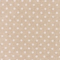 Dekostoff Halbpanama Leinenlook Basic Dot PüNktchen Natur Weiß 1,40M