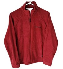 Columbia Women's Small Red Full Zip fleece Jacket Front Zip Pockets