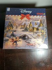 NEW Disney Thomas Kinkade Mickey and Minnie Sweetheart Holiday 1000 PC Puzzle