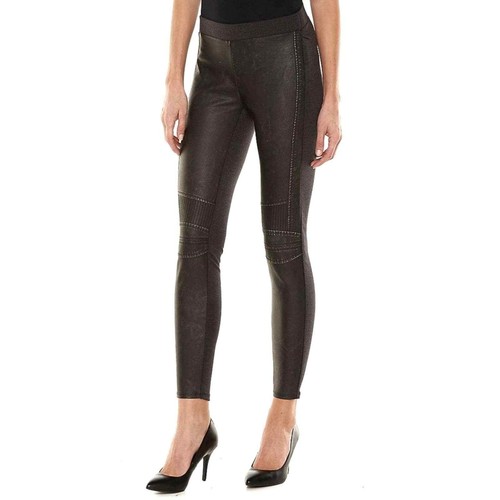Moto Leggings Faux Leather Front 