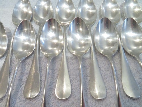 Mid 19th c (1860) French 950 silver 12 coffee spoons Louis XVI st medallion - Picture 8 of 10