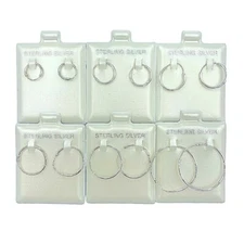 925 Sterling Silver Hoop Earrings (Continuous Endless Hoops) - 6 Sizes Available