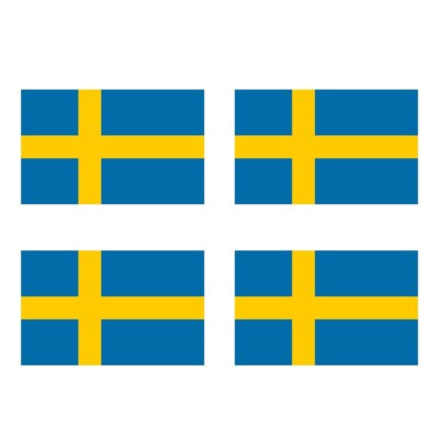 4 x schwedische Flagge temporäres Tattoo dauert 1 Woche schwedisches Team