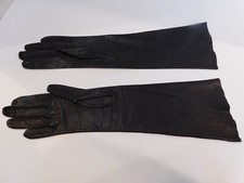 DESIGNER LADIES BLACK LEATHER DRESS GLOVES UNLINED SIZE 6.0