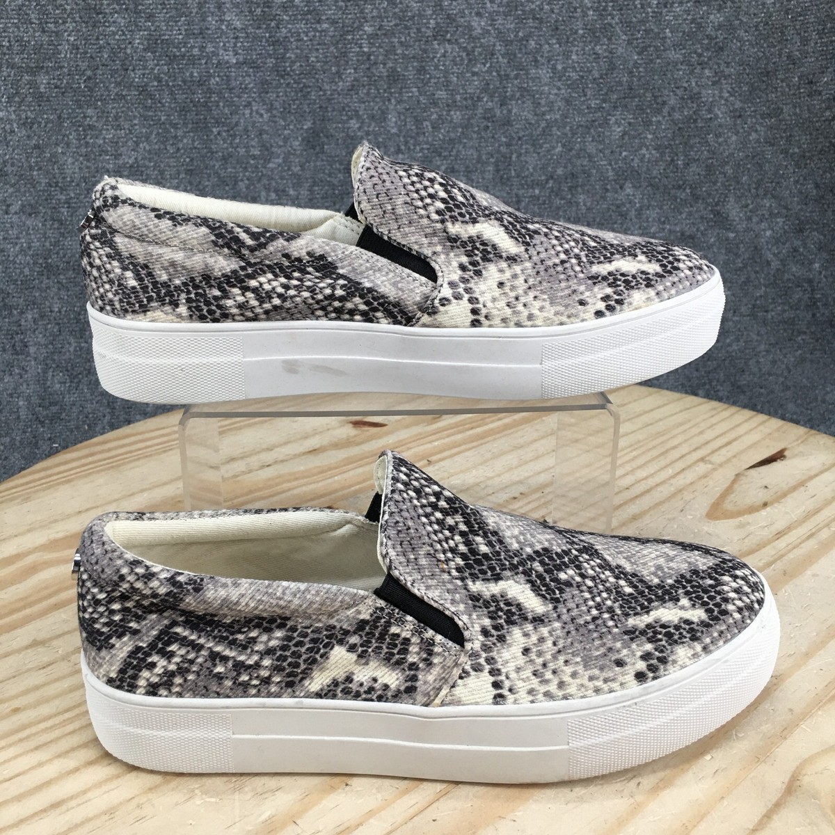 Womens Sneakers Steve Madden Snake Sneaker Steve Madden Shoes Womens M Gill  Snake Print Slip On Sneakers Low Top Casual