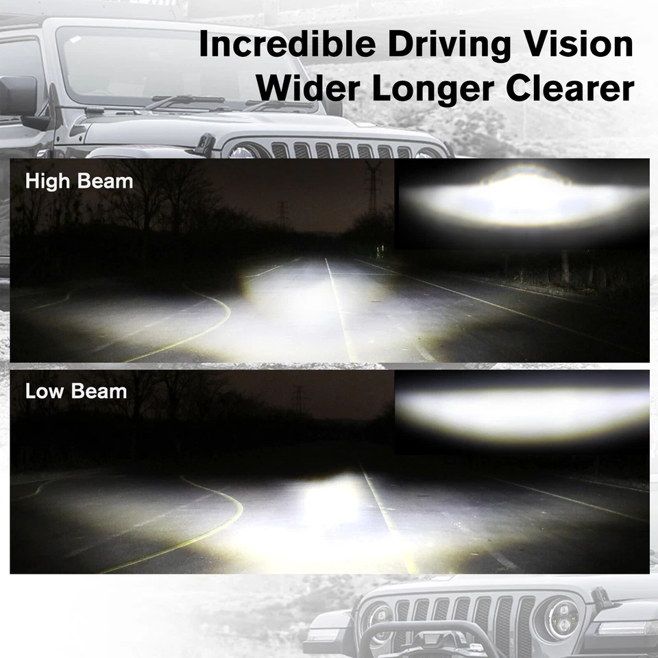 Par de faros LED redondos de 7"" para Chevrolet Nova 1969-79 DRL Halo haz alto-bajo Foto 4 de 4