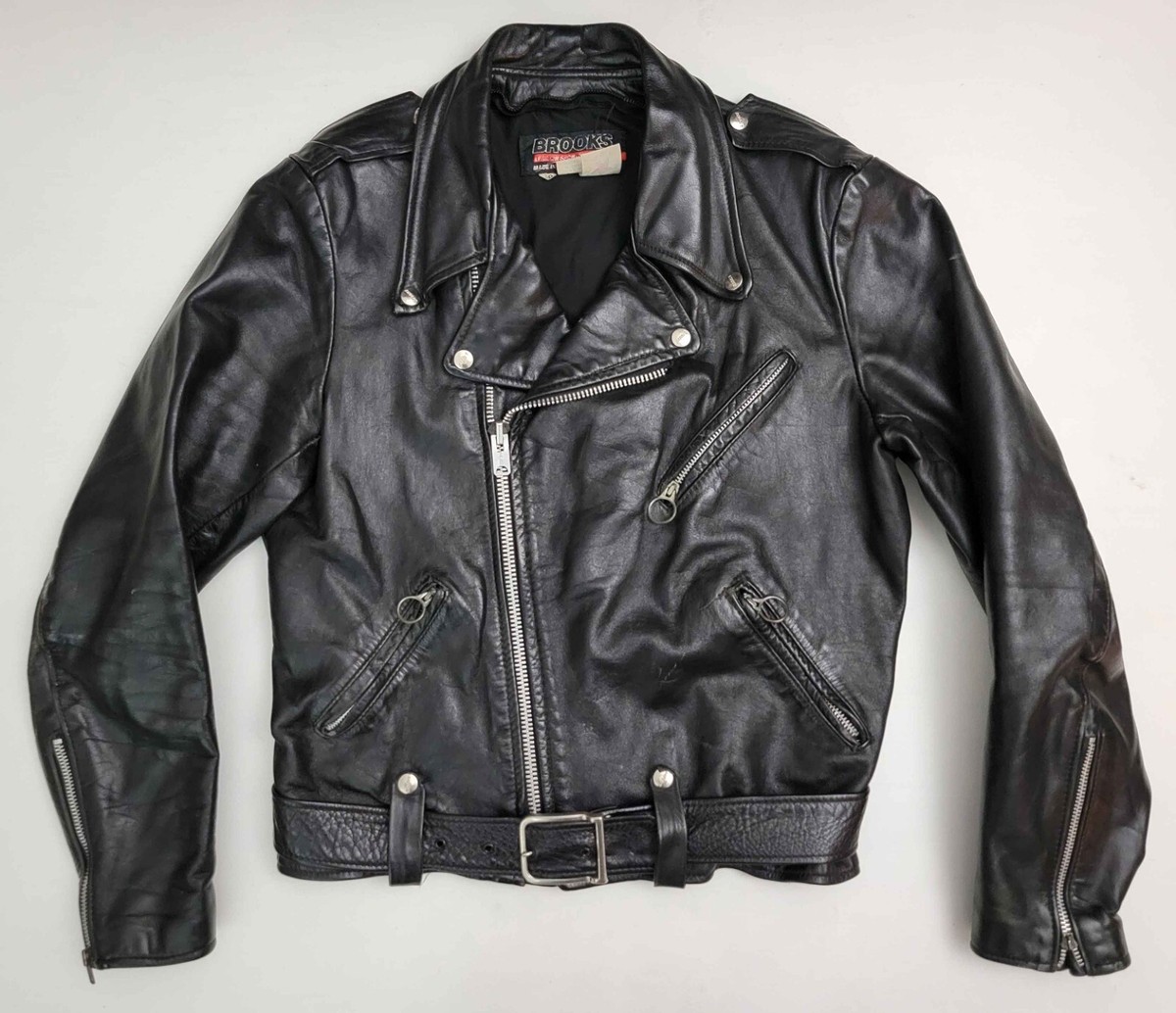 Vintage Brooks Made In USA Leather Motorcycle Moto Racer