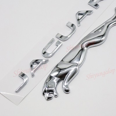 2 Chrome Fits Jaguar Emblem Rear Badge Decal XF XJ XK XJR XJS E X S TYPE Sticker