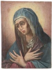 Pintura al óleo sin firmar de la Virgen María: Virgen de Sassoferrato