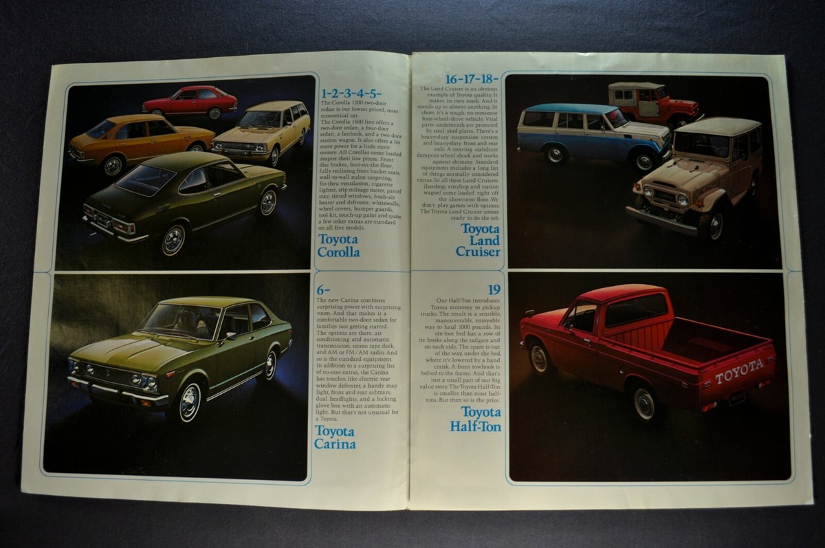 1972 Toyota Brochure Celica Corolla Corona Mark II Land Cruiser