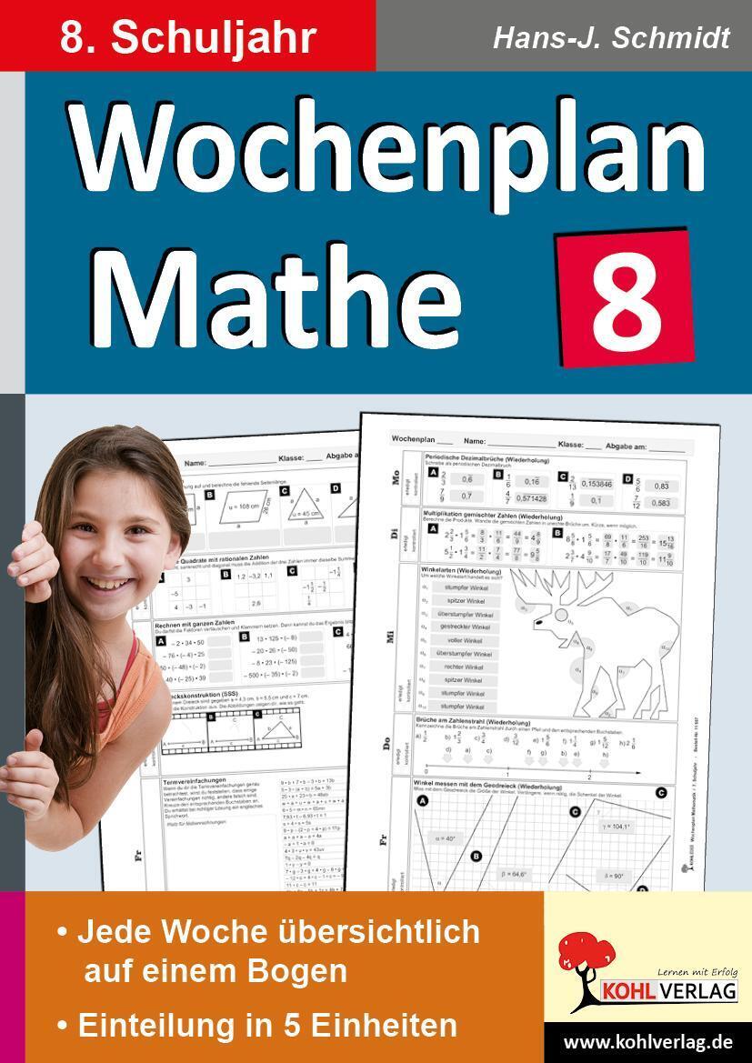 Thumbnail - Hans-j. Schmidt | Wochenplan Mathe / Klasse 8 | Taschenbuch | Deutsch