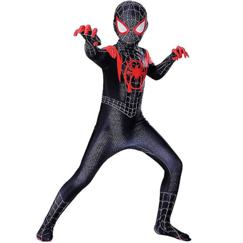 Kids SpiderMan Cosplay Costume Boys Tobey Maguire Outfit Jumpsuit Fancy Dress - Picture 35 of 81