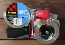 Scotch HEAVY DUTY 2 Rolls Packing Tape W/Tape Gun Dispenser 188inx60 yd 120 YD