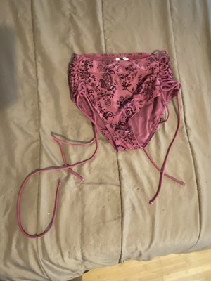 Ibiza Maroonish Swim Bottoms W/ Black Design M
