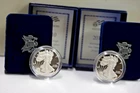 (2) 2010 W U.S. Silver Eagle - Choice Proof Bullion $1 Coin OGP COA..
