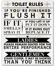Funny Bathroom Etiquette with Humor 8x10 Humor Print Wall Art Poster