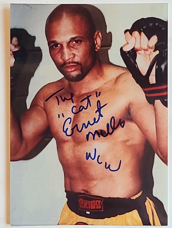 ERNEST THE CAT MILLER signed 5 X 7  photo WCW WWE WWF TNA professional wrestling
