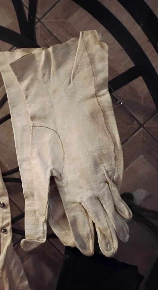 Lote 5 Guantes de Noche Formales Antiguos Talla 7 a 7.5 En Excelente Forma 2 Niños Cuero Foto 3 de 4