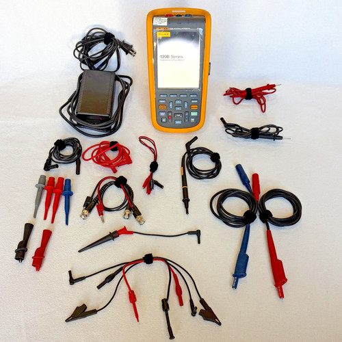 Fluke 123B Industrial ScopeMeter Dual-Input 20MHz with Test Leads *Calibrated*