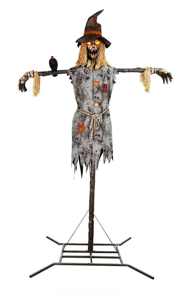 10/2 Ft. Haunted Living Animated Scarecrow Halloween Decoration Lowe’s - NEW