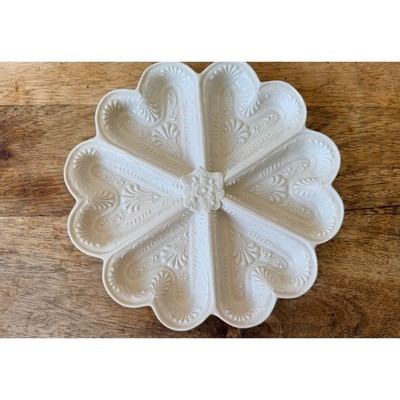 Staffordshire Heart Shortbread Mold Oyster Dish Met Museum Reproduction Vintage