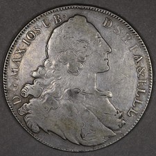 1765 Bavaria German States Silver Thaler