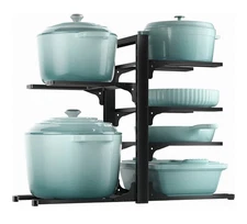 Pots Pans Organizer Rack Cabinet 6 Tier Heavy Duty 120LBS Pots Pans Organizer