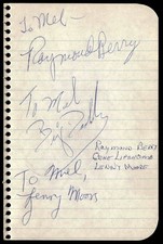 Gene Lipscomb Berry Moore Colts Football 1958 Signed 4 x 6" Scrapbook Page TL774