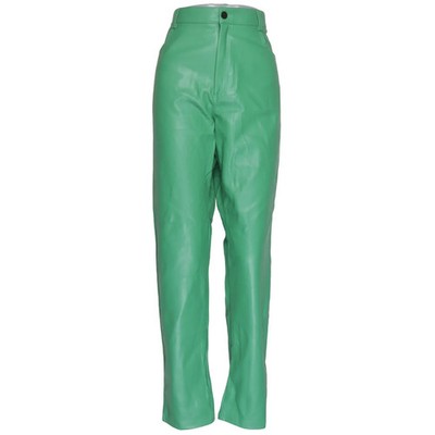 NLY Trend, Hose, Größe: 46, High Waist PU Pants, Grün #B8t