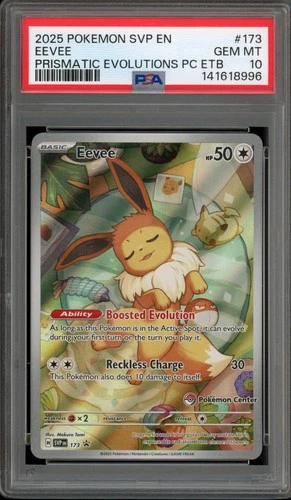Pokemon Center Stamp Eevee Prismatic Evolutions ETB SVP EN 173 PSA 10 Gem Mint