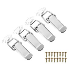 4 Pcs 0.65" 201 Stainless Steel Spring Loaded Toggle Latch with Screw, Silver
