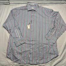 Peter Millar Shirt Mens XL Striped Multicolor Button Down Cotton Dress Classic