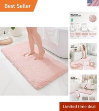 Elegant Non-Slip Pink Bath Mat 2' x 4' - Super Absorbent Durable Microfiber