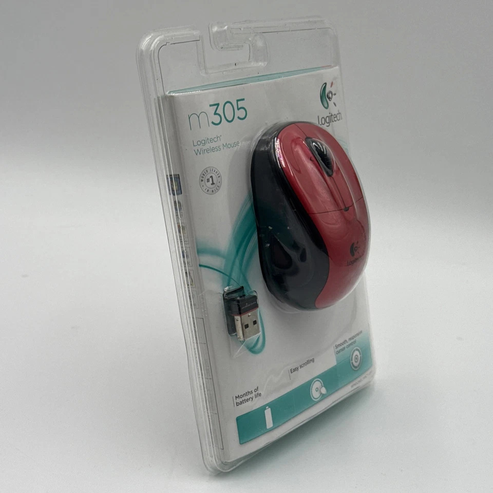 Logitech M305 Wireless Optical Mouse w/ Nano Receiver Red Sealed New - Image 3 of 4