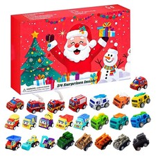 Christmas Advent Calendar 24 Days Christmas Mini Engineering Vehicle Toys Set