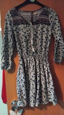 Hollister Short Boho Dress with tie neck Size XS (6-8)