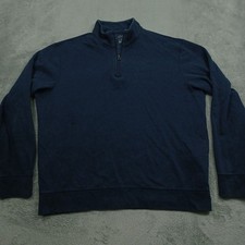 Polo Ralph Lauren Sweater Mens Large Blue 1/4 ZIp Pullover PReppy