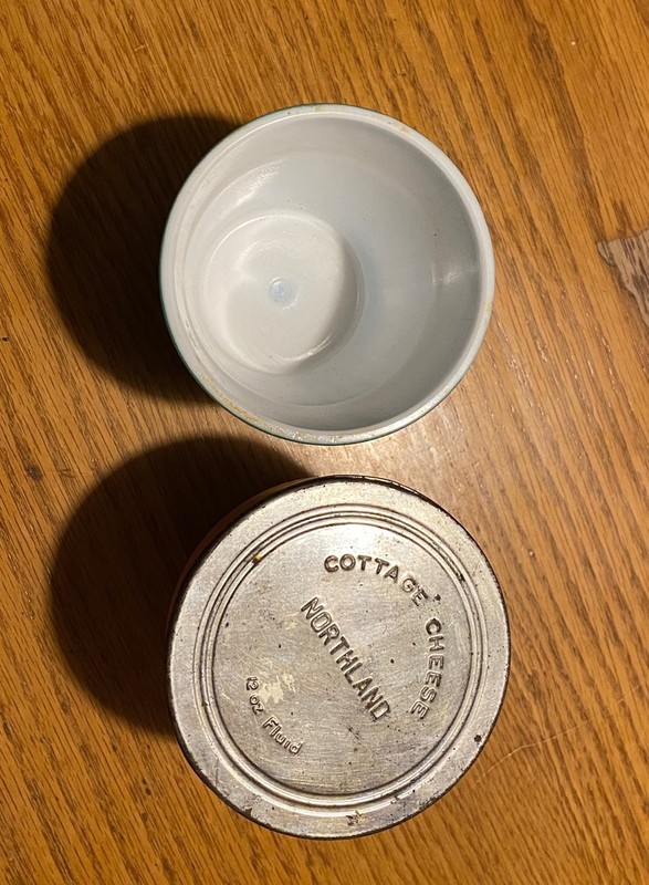 Vintage, Collectible Hazel Atlas and Northland Milk Cottage Cheese Container