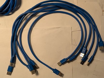 6x StarTech 2ft Blue USB 3.0 A Male to A Male SuperSpeed Cables 5Gbps Tested