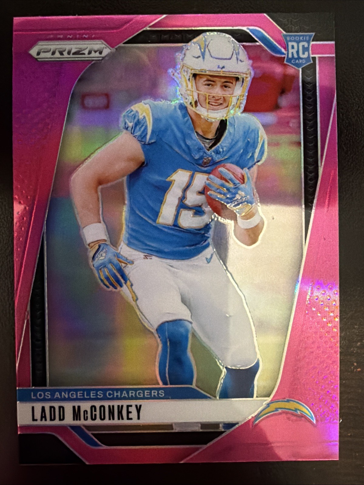 2024 Panini Prizm - Rookies Ladd McConkey #365 Pink Prizm (RC)