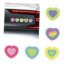 5PCS/Set Reflective Stickers for Cars Multicolor Waterproof Nighty Heart