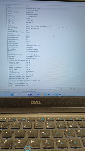 3105149 Latitude 5490 con caricatore.i7 vPro-8650U.8GB.128GB M.2.14"FHD.Backlit.W11 - Foto 4 di 13
