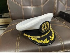 Captain Sailor Yacht Commander Hat   Classic Navy Skipper Ship Cap