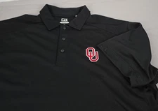 Cutter & Buck Oklahoma Sooners Performance Polo Shirt Black S/S Mens Large NCAA